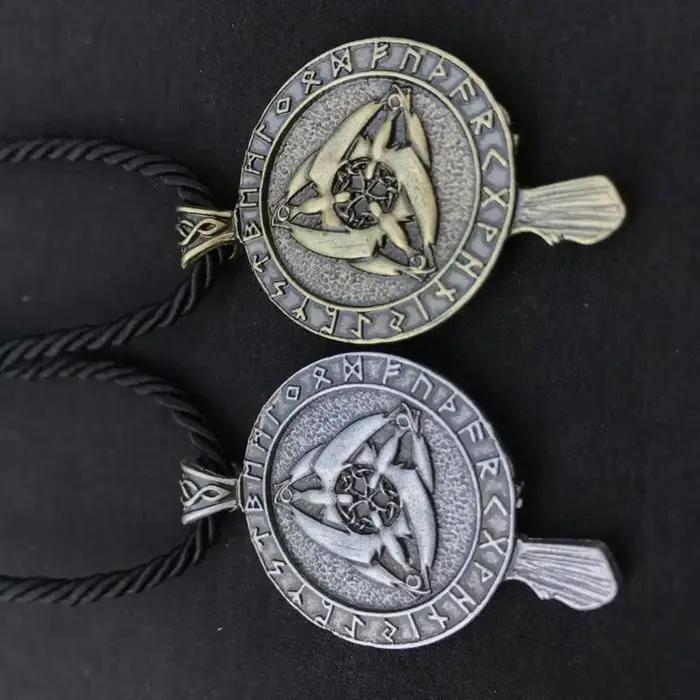 Hommes talisman viking Odin corbeau pendentif Wicca oiseau noir