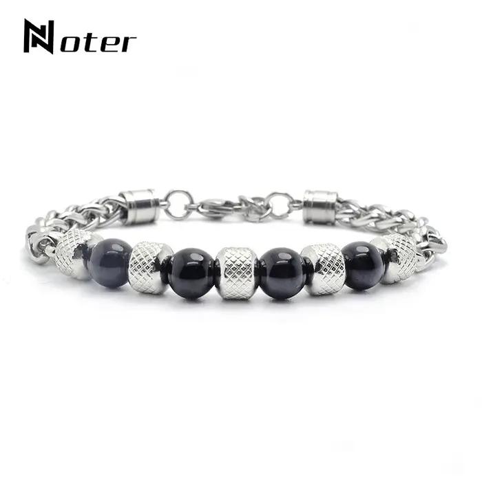 Bracelet à chaîne en titane et acier pour homme