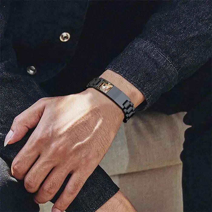 Bracelet personnalisé avec photo pour homme