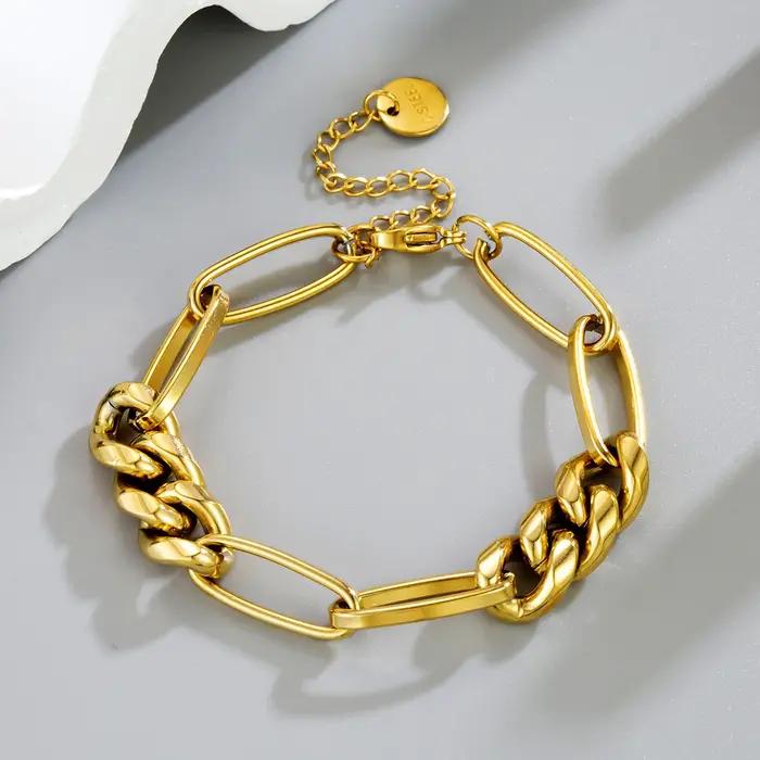 Bracelet rétro Hip-Hop en zircone cubique motif géométrique pour femmes élégance brute tracker humeur bijou occasion spéciale