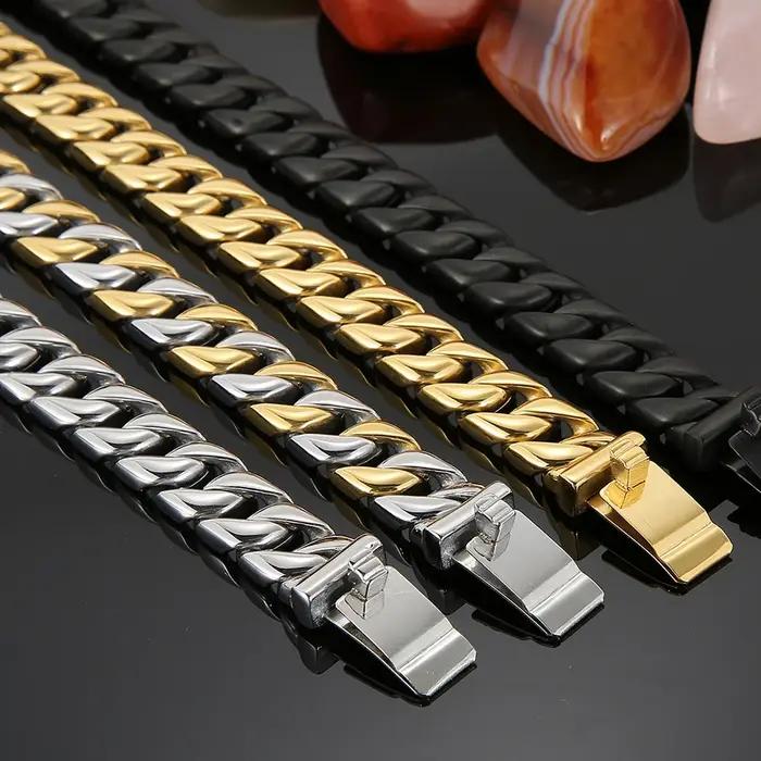 Bracelet de luxe couleur or pour hommes