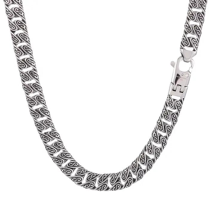 Collier chaîne large vintage 12 mm pour homme en acier inoxydable style punk accessoire bijou halloween partie soirée spécialités occassions spéciales