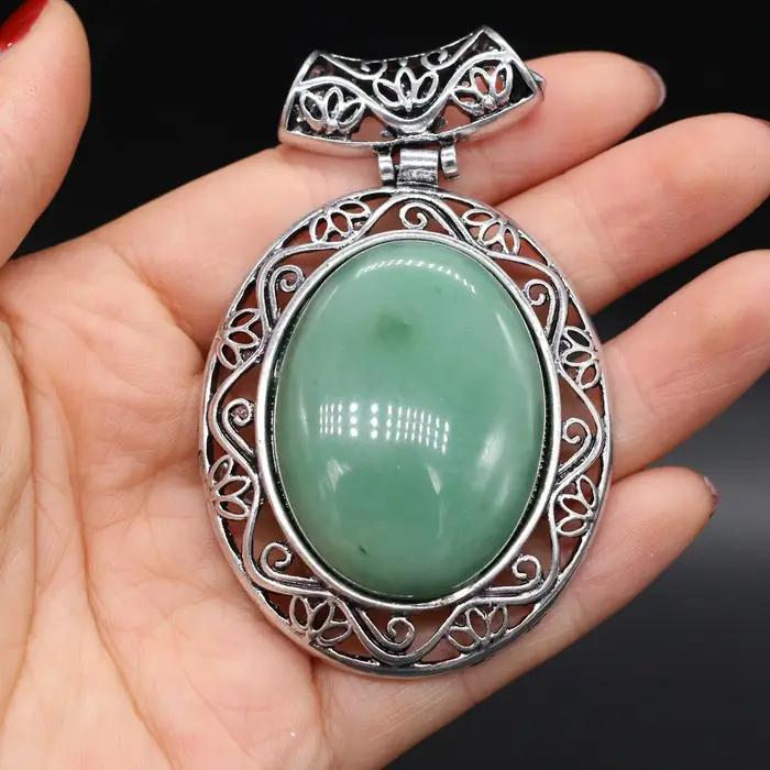 Pendentif rétro en pierre naturelle Lapis Lazuli bohème avec breloques cristallines accessoires pour femmes bijoux à faire soi-même occasions spéciales