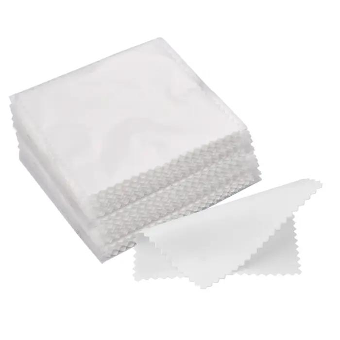 50 pcs/Lot 8x8 cm argent bijoux propre chiffon de polissage emballé individuellement doux