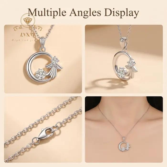 Collier ange gardien en argent sterling S925