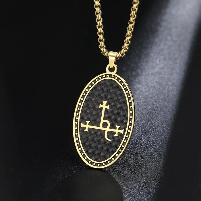 Collier ovale double face avec sigil de Lilith
