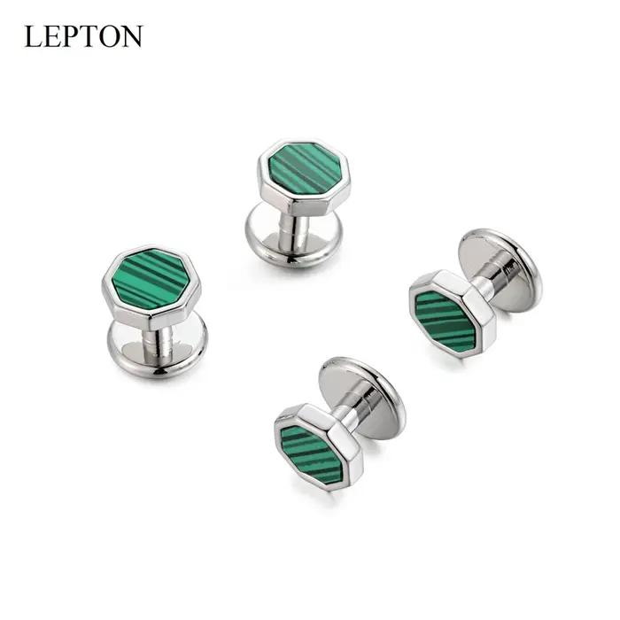 Boutons de manchette de luxe en Malachite discret