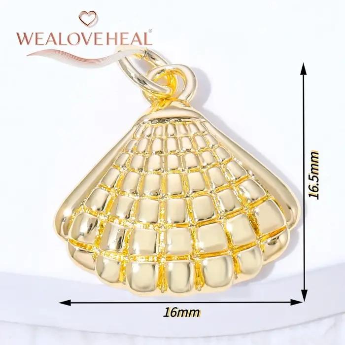 Charmes en laiton plaqué or 18K avec zircon cubique style océan pour création de bijoux DIY femmes occasions spéciales