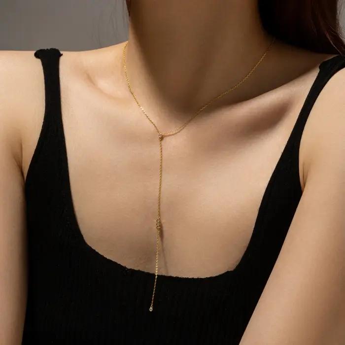 ANDYWEN – collier mi-long en argent Sterling 925