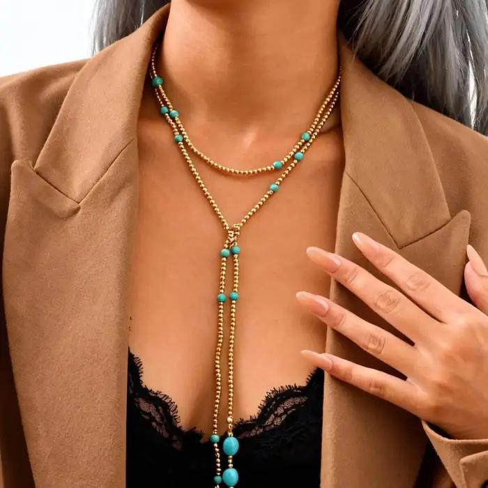Collier minimaliste en forme de goutte d'eau creuse