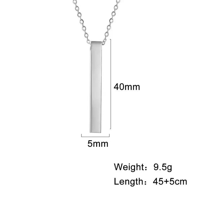 Collier pendentif rectangulaire pour hommes
