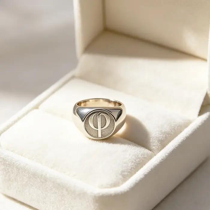 Bague signet personnalisée pour homme de 15 mm