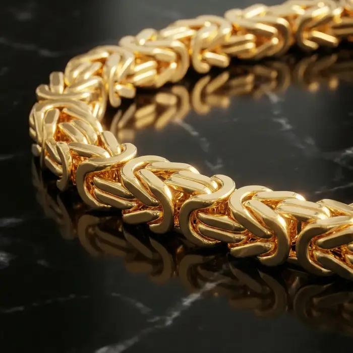 Chaîne byzantine en or et argent élégante pour homme et femme pour parties et occasions spéciales