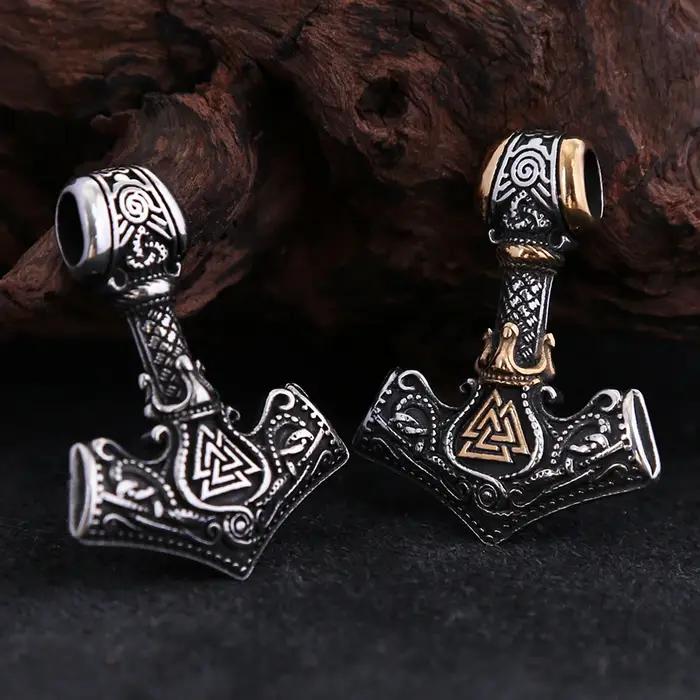 Collier pendentif marteau de Thor Viking vintage, colliers de la présidence, punk hip hop, collier Valknut nordique, amulette masculine, bijoux cadeaux, mode, vente en gros occasions spéciales