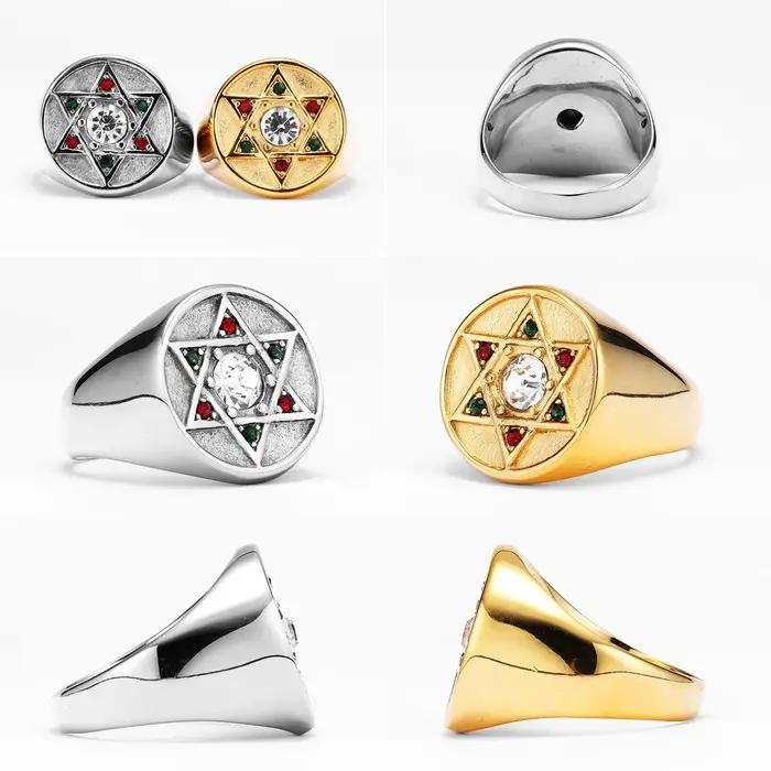 Salomon étoile de David hommes anneaux en acier inoxydable femmes bijoux Punk nouveau dans Rock trucs Cool accessoires de mode cadeau en gros