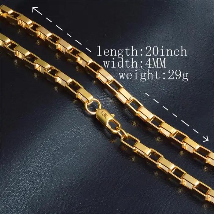 JONecklace-Collier en Or à Motif Géométrique pour Homme