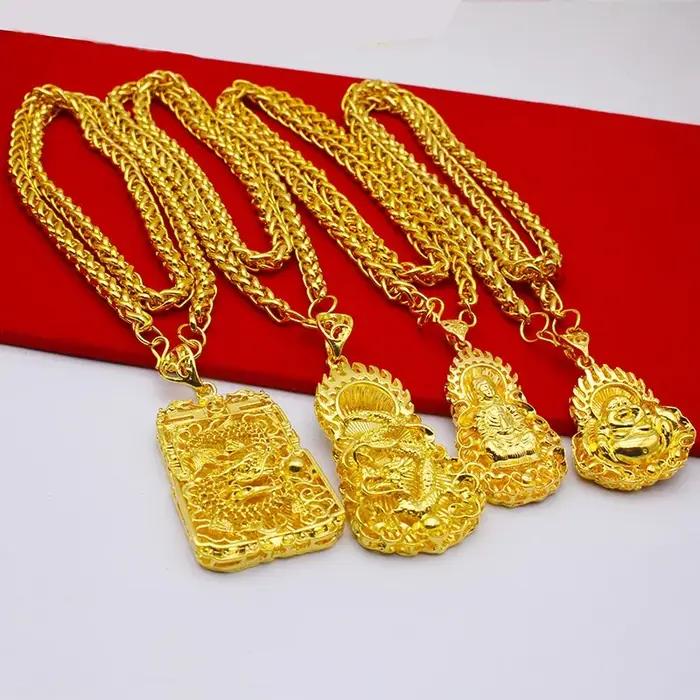 Collier pour homme en or véritable 24 carats