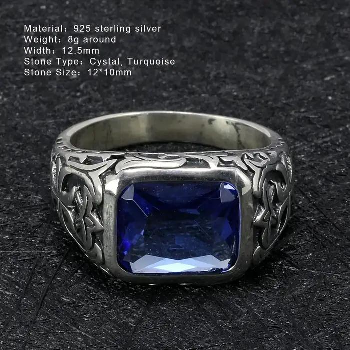 Bagues en argent Sterling 925 pur pour hommes
