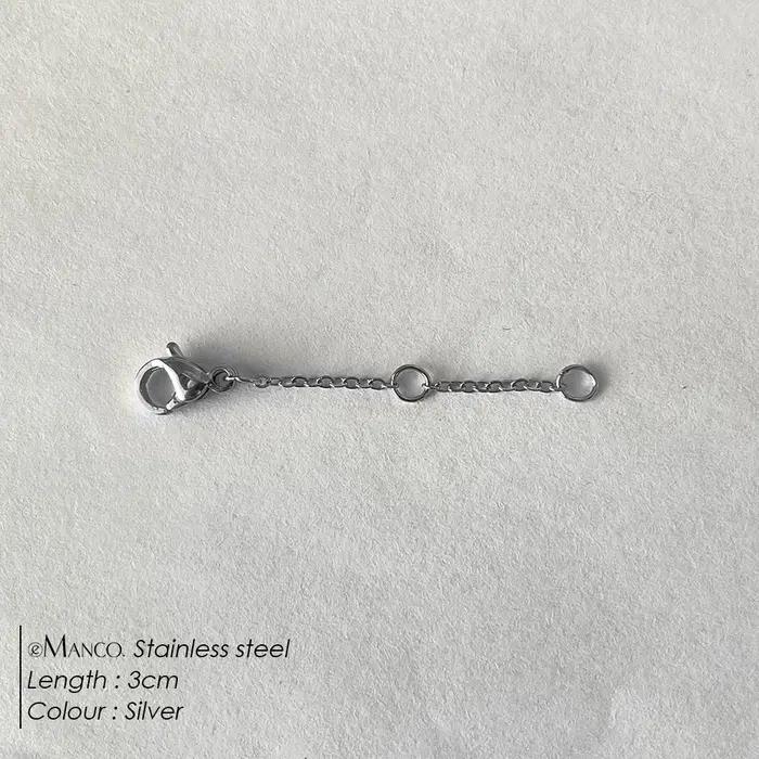 eManco – Prolongateurs de collier et de bracelet en acier inoxydable, style minimaliste avec anneau