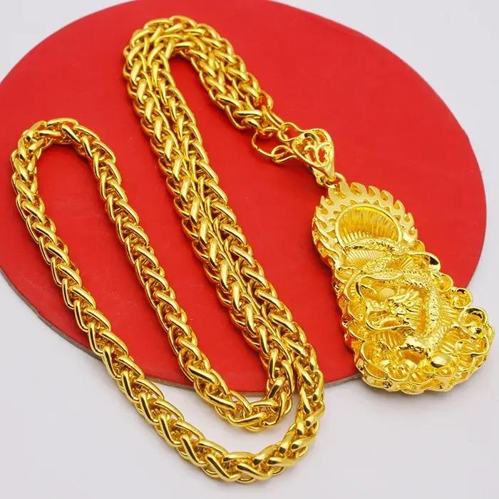 Collier pour homme en or véritable 24 carats