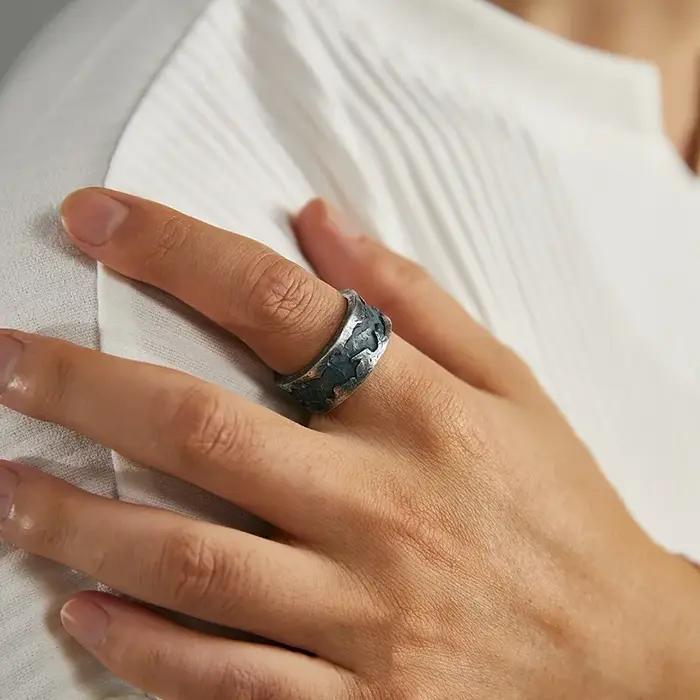 Bague Punk gothique ouverte réglable pour hommes