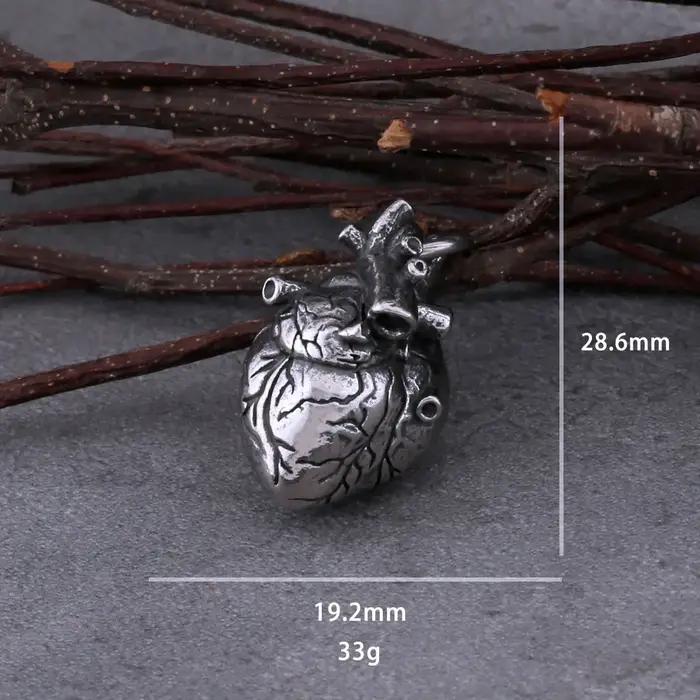 Collier Hip Hop en forme de cœur en acier inoxydable pour hommes et femmes, pendentif de motard Punk