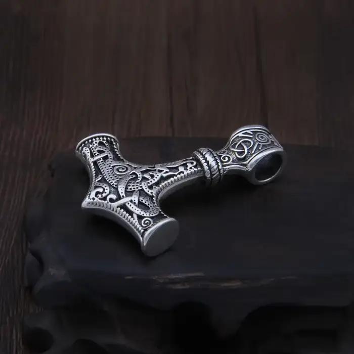 Collier Mjolnir avec pendentif Thor symbole viking en argent plaqué or rose pour homme occasions spéciales