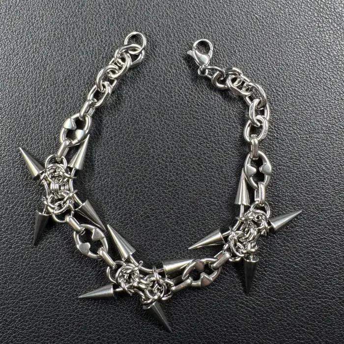 Collier Punk Grunge Rock Squelette en Acier Inoxydable Chaîne de Maillons Accessoire Cadeau Occasions Spéciales