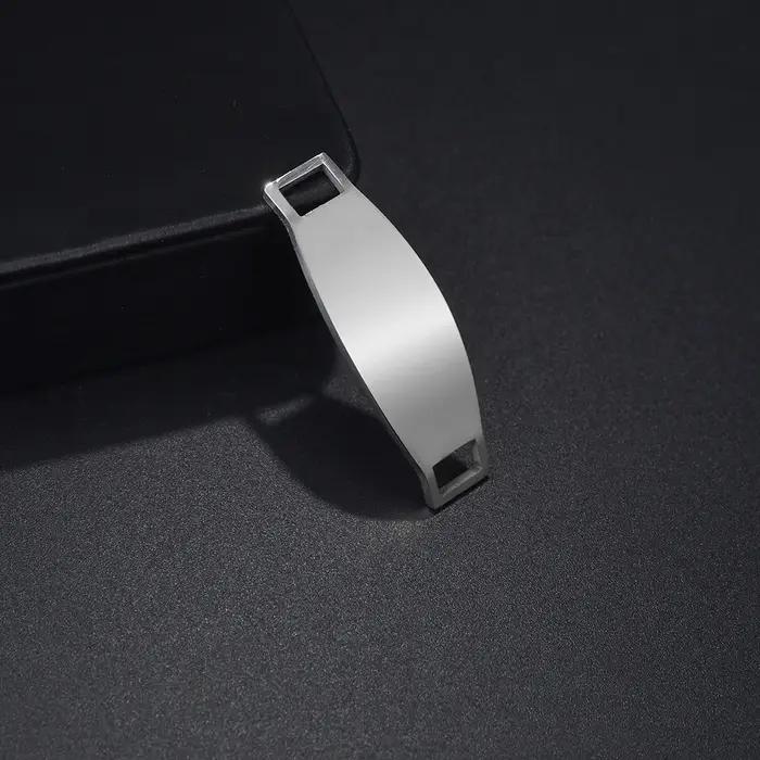 Connecteurs polis en acier inoxydable, pour la fabrication de bijoux, barre vierge, étiquettes d'est