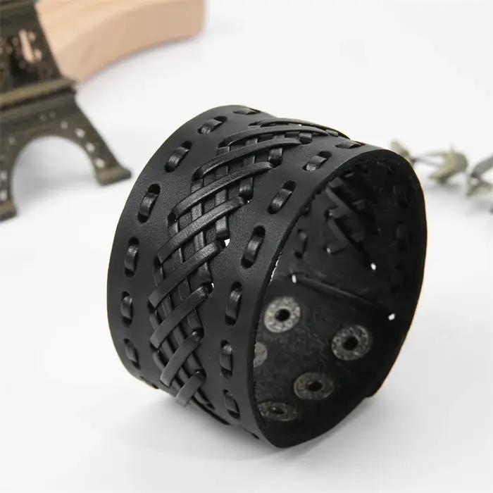 Bracelet en Cuir group Tissé à la Main pour Homme