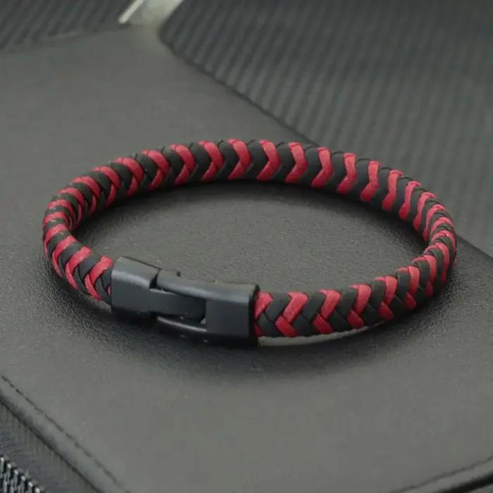 Bracelet en corde de cuir tressé pour hommes, 5 couleurs disponibles, bracelet de sport absorbant la