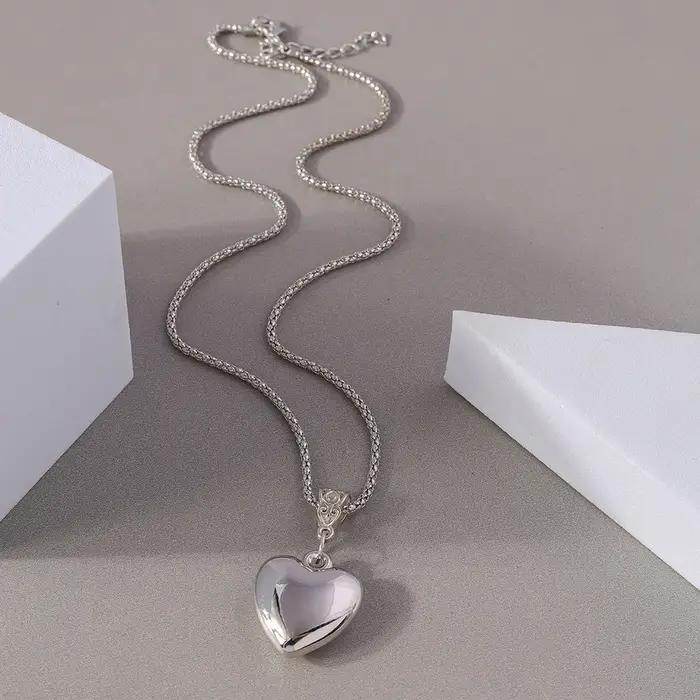 Collier pendentif cœur steampunk Aihua pour femmes et hommes