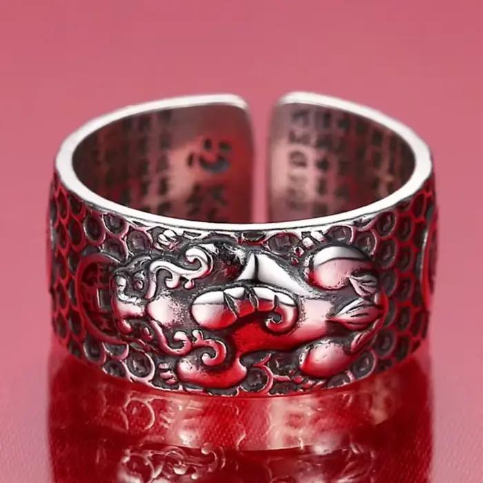 Bagues en argent thaïlandais 925 pour hommes, bête divine Pixiu dominateur, Style large, Vintage, Hip-hop, Rock, Banquet, bijoux, ouverture réglable