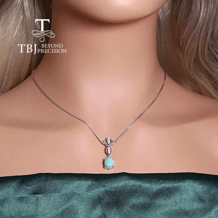 Pendentif ovale naturel en amazonite