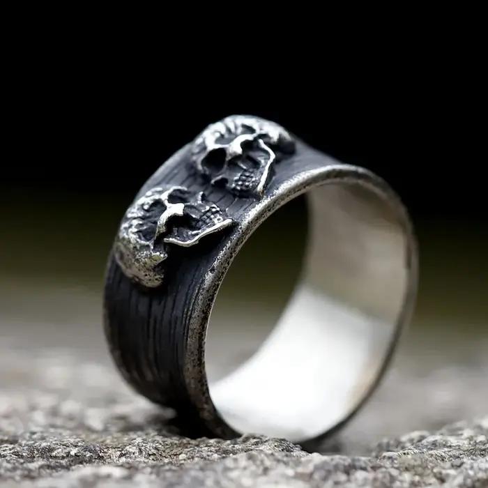 Bague en acier inoxydable 316L pour hommes