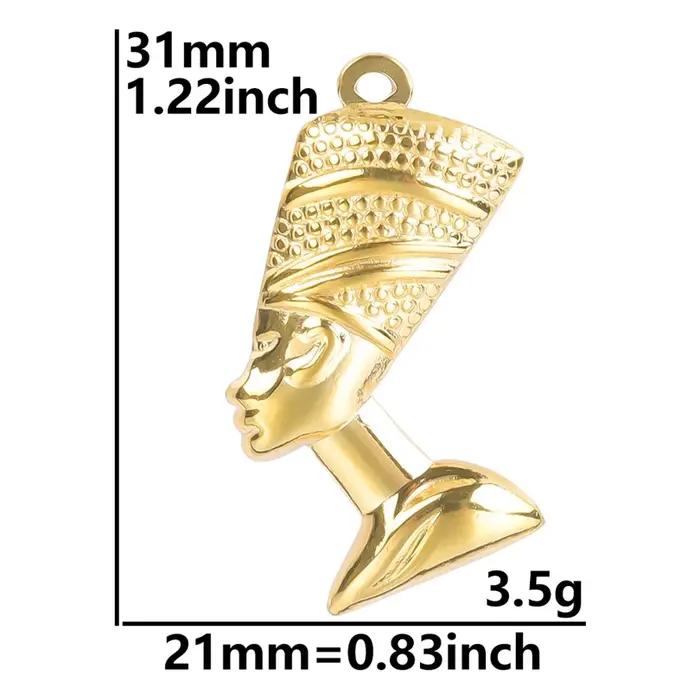 Collier Nefertiti en acier inoxydable doré avec pendentif reine égyptienne pour femmes et hommes occasions formelles partis galas