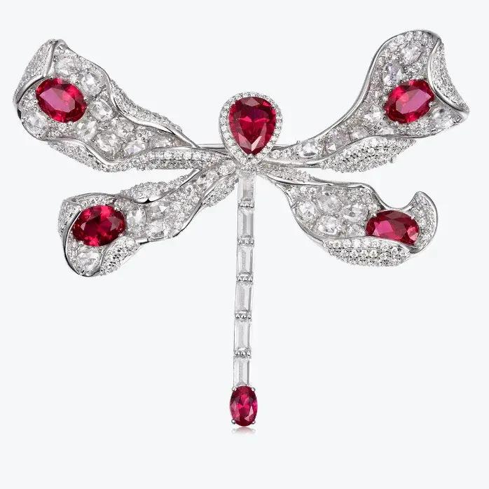 Wuiha 925 argent Sterling laboratoire saphir émeraude rubis haute teneur en carbone diamant pierres précieuses Corsage