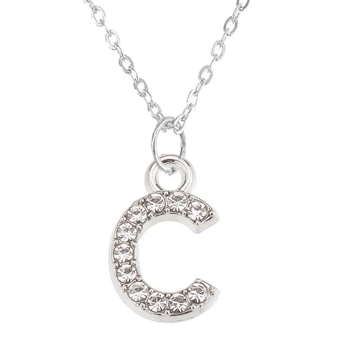Mode brillant A-Z lettre pendentif collier à breloques 26 initiale Alphabet nom clavicule chaîne fête saint valentin bijoux cadeau