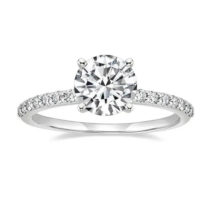 Bague solitaire en Moissanite Lnngy 14K or rempli pour femmes occasions spéciales bijoux de fête de mariage cadeau de Saint-Valentin anniversaire Noël