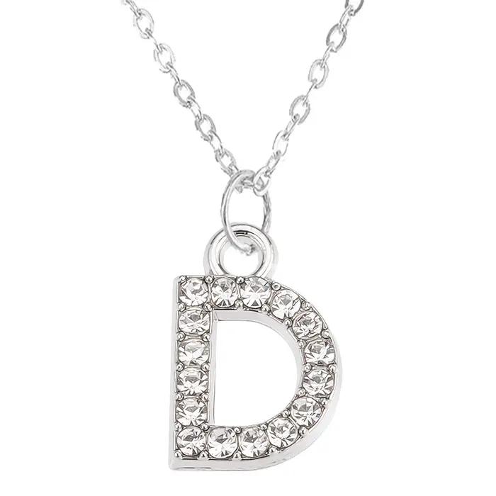 Mode brillant A-Z lettre pendentif collier à breloques 26 initiale Alphabet nom clavicule chaîne fête saint valentin bijoux cadeau