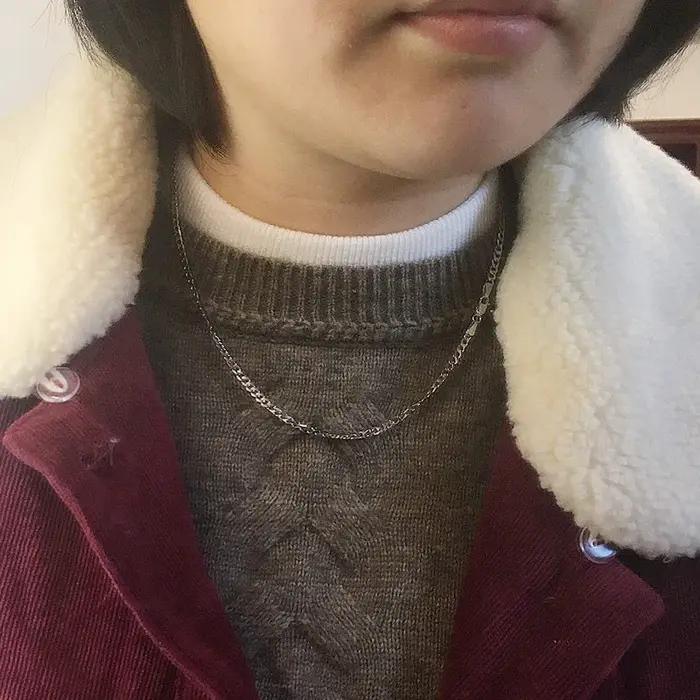 Collier chaîne gourmette en argent sterling 925 massif plaqué rhodium
