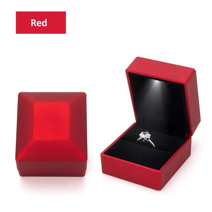 Boîte à bijoux LED pour bague et collier