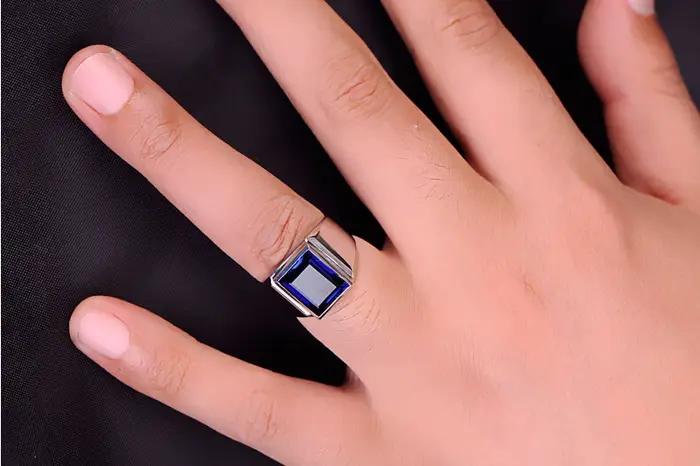 Bague homme faite à la main en argent Sterling 925