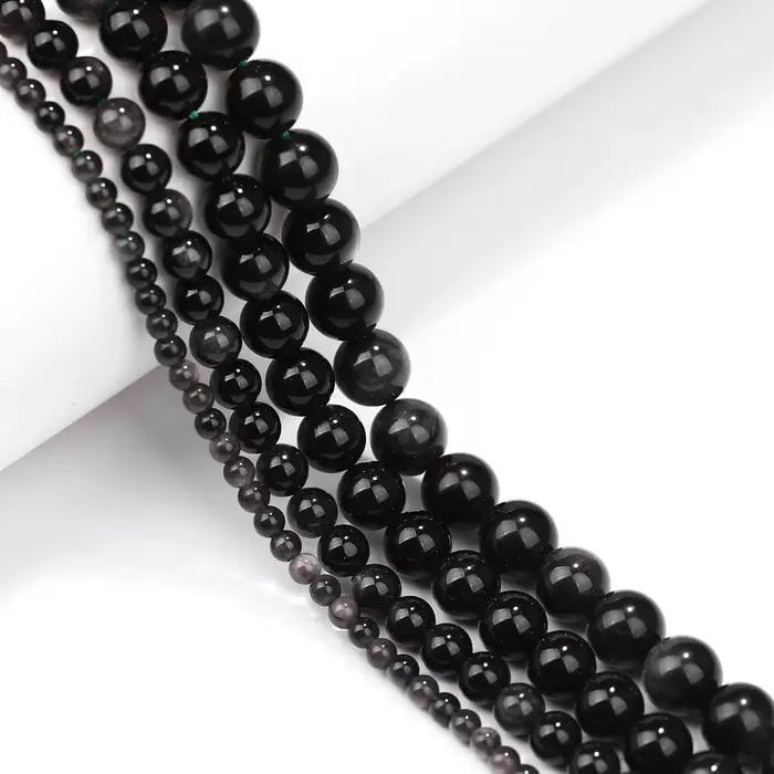 Obsidienne en argent naturel pour bijoux