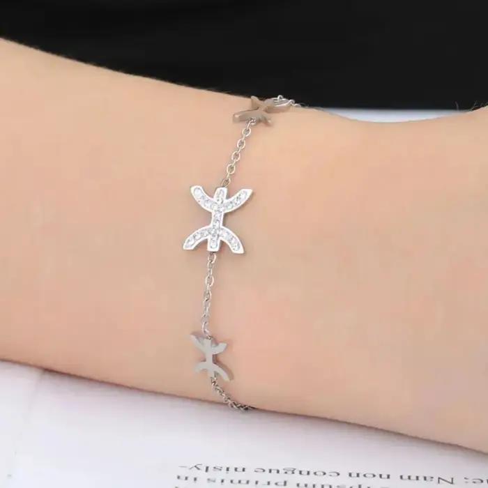 Bracelet berbère unisexe acier inoxydable kabyle style traditionnel cadeau pour occasions spéciales