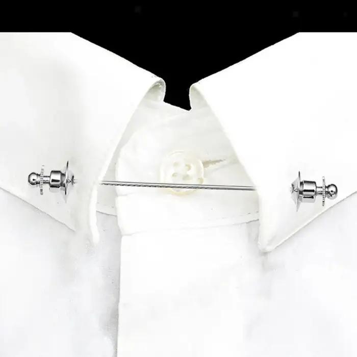 Mode hommes chemise col barre broche cadeau accessoires formel cravate