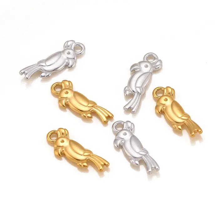 Pendentif petit perroquet mignon en acier inoxydable