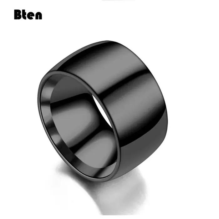Bten mode charme bijoux bague hommes en acier inoxydable noir anneaux pour femmes