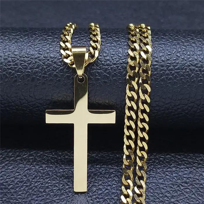 Collier Hip Hop chrétien en acier inoxydable