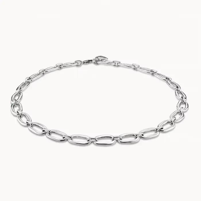 Mode, personnalité, charme, collier à bague ovale creuse en argent, accessoire pour femmes, cadeau de vacances pour amis